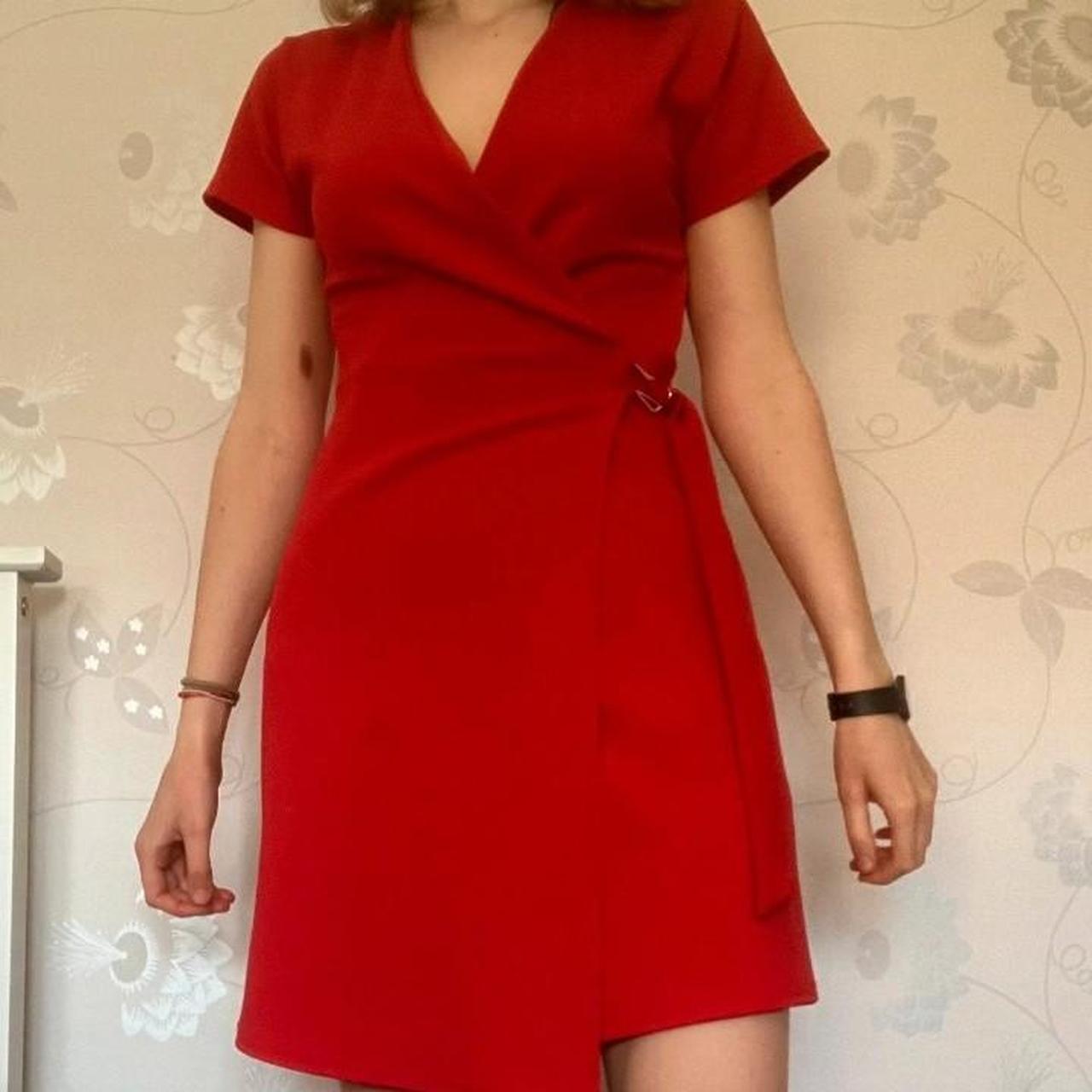 Primark red summer dress with belt loop for