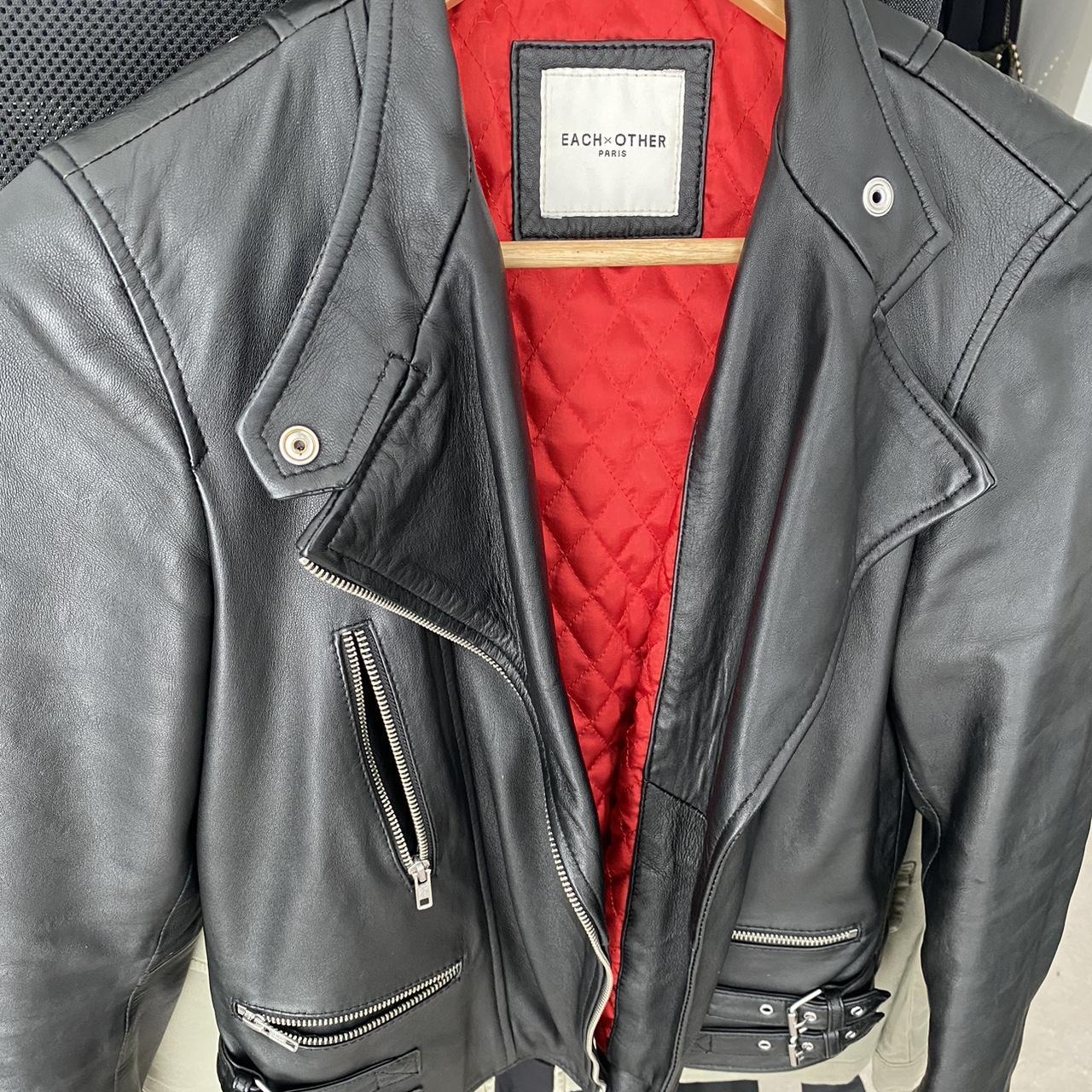 Each x other red leather jacket best sale