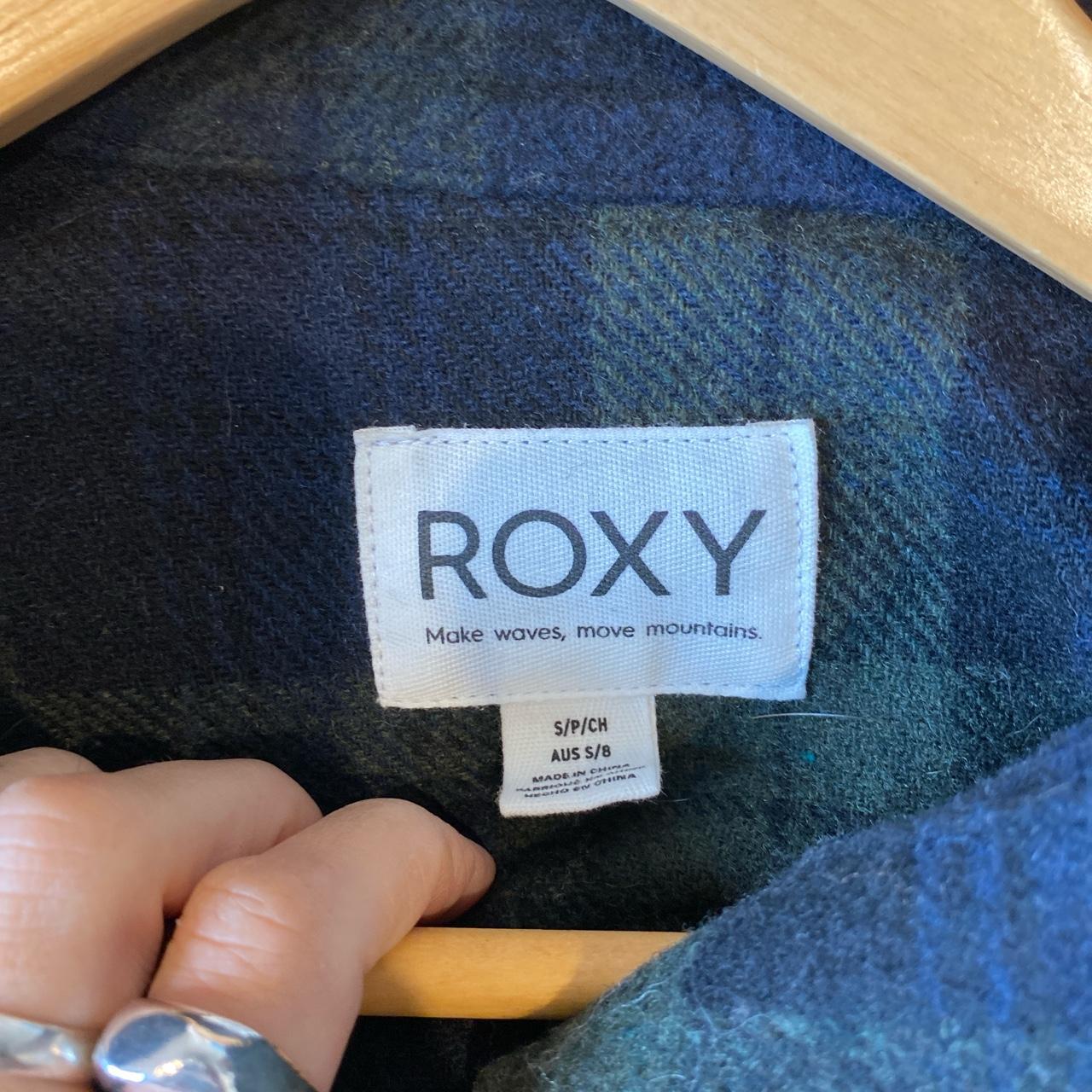 Roxy Green and Blue Check Shacket. Only worn a... - Depop