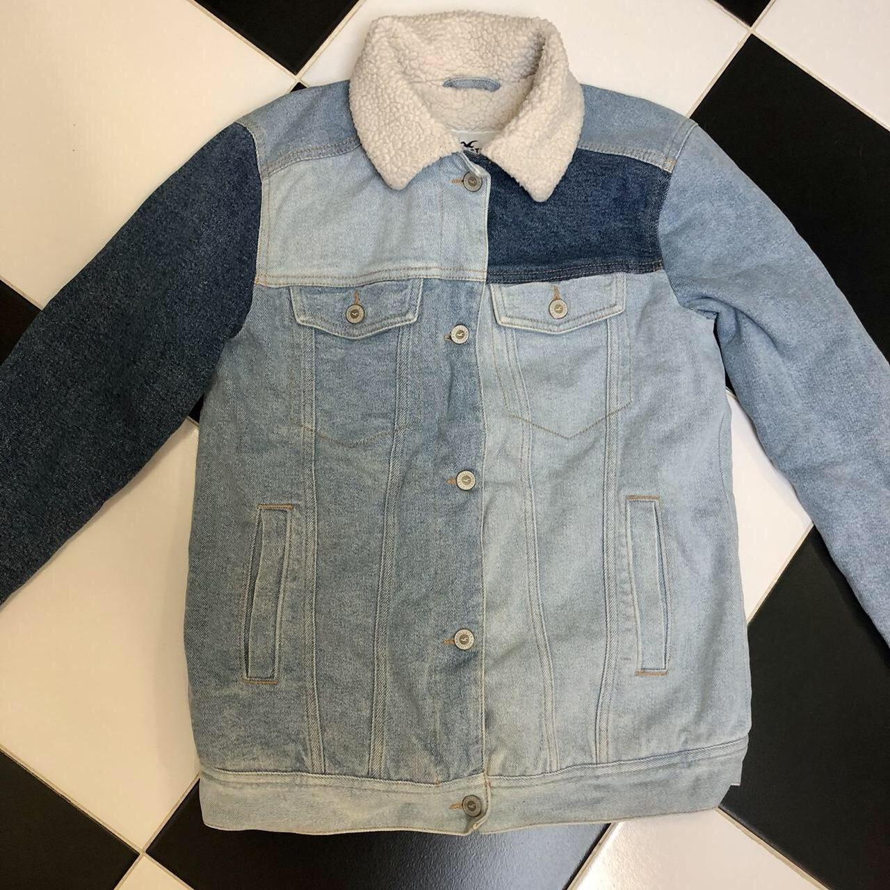 Hollister Patchwork Sherpa Lined Denim Jean Jacket. Depop