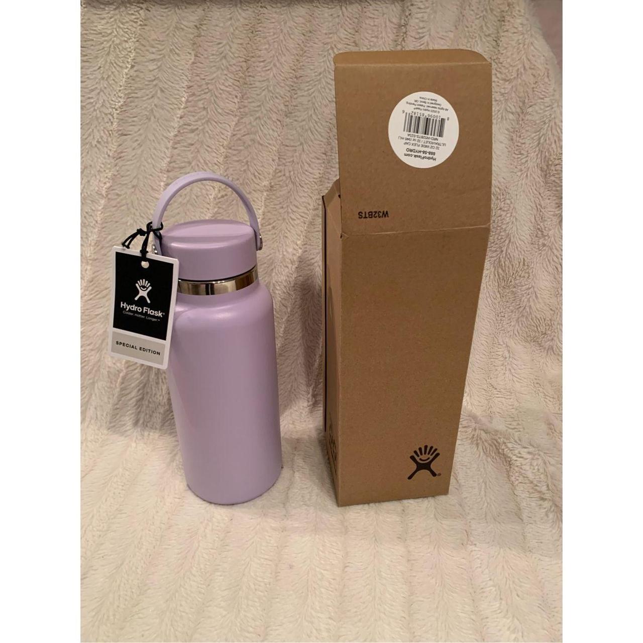 Purple and pink hydroflask water bottles price is - Depop