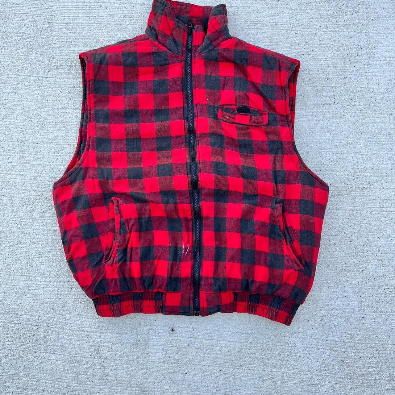 Mens red buffalo plaid vest best sale