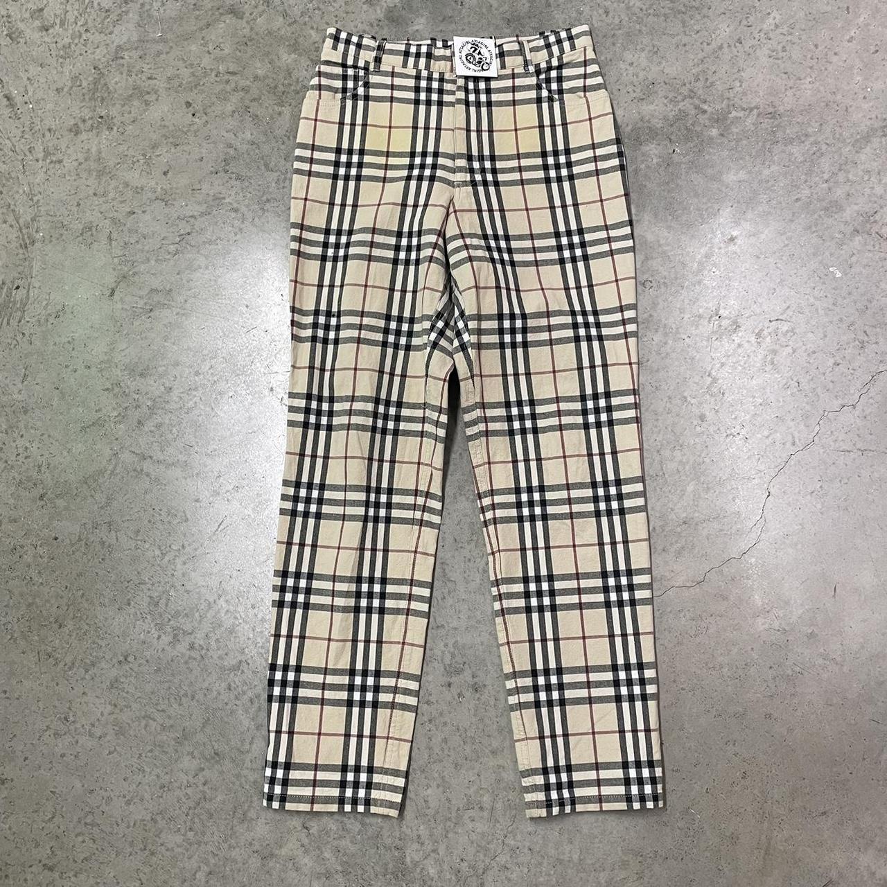 Burberry Brown Vintage Check Fleece Lounge Pants for Men