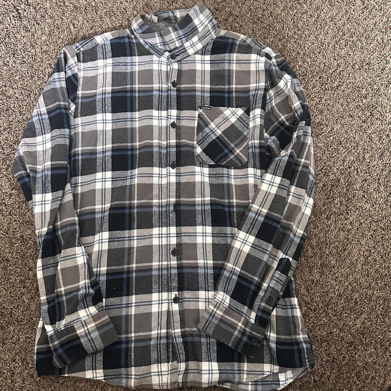 > Volcom Checkered Flannel > Size L > Mint... - Depop