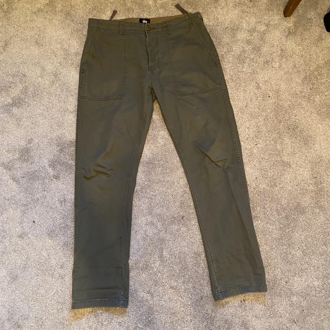 Stussy Olive Mil Spec Pants size 36 #stussy #chino... - Depop