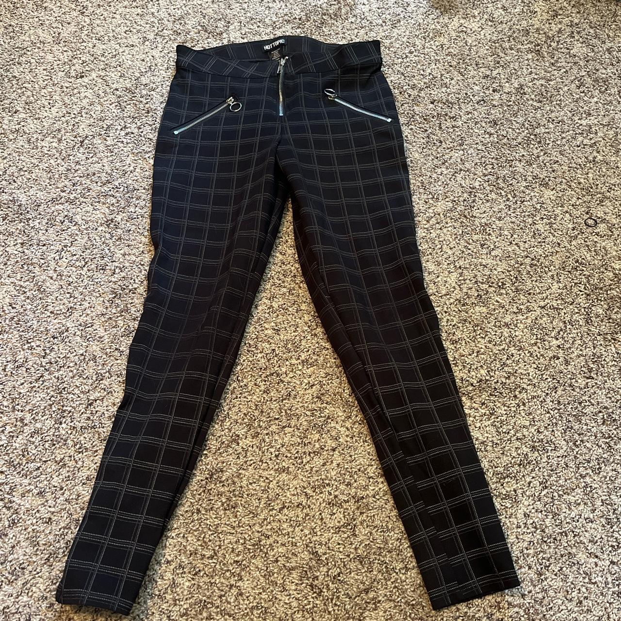 Hot topic black plaid pants. Size small #hottopic - Depop