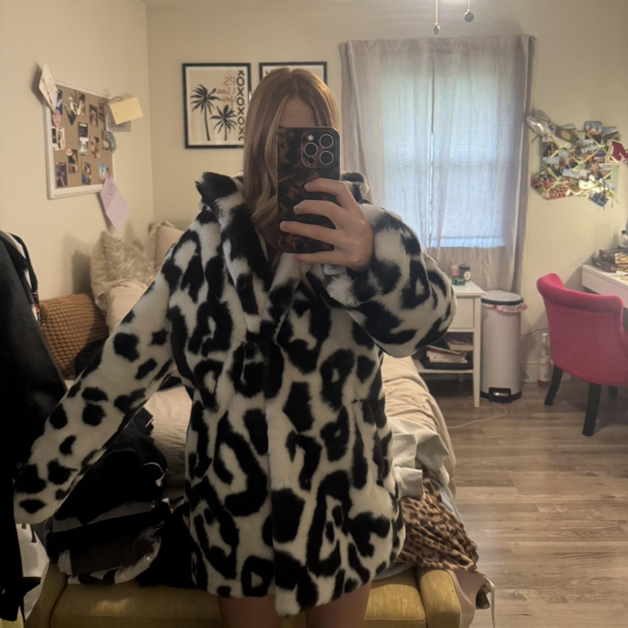 Women's Coat - Multi/Black - One size – Fuzzy bla… - image 1