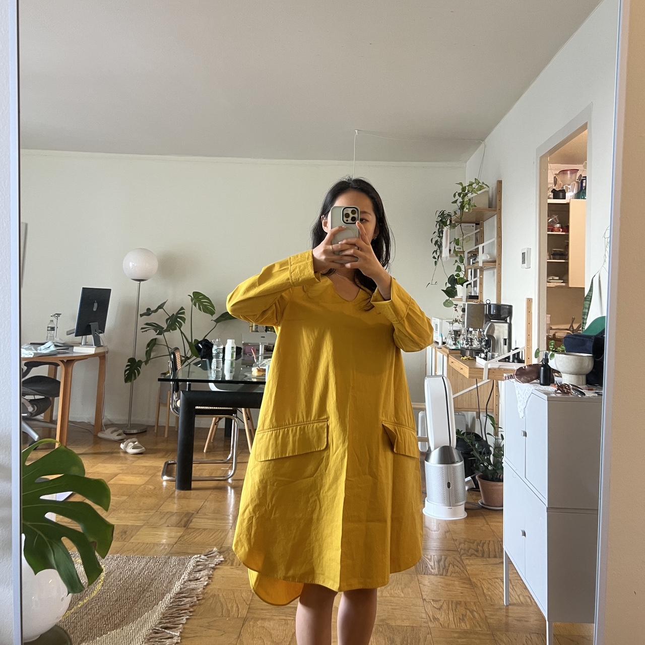 COS poplin dress Bright fun mustard color Slight