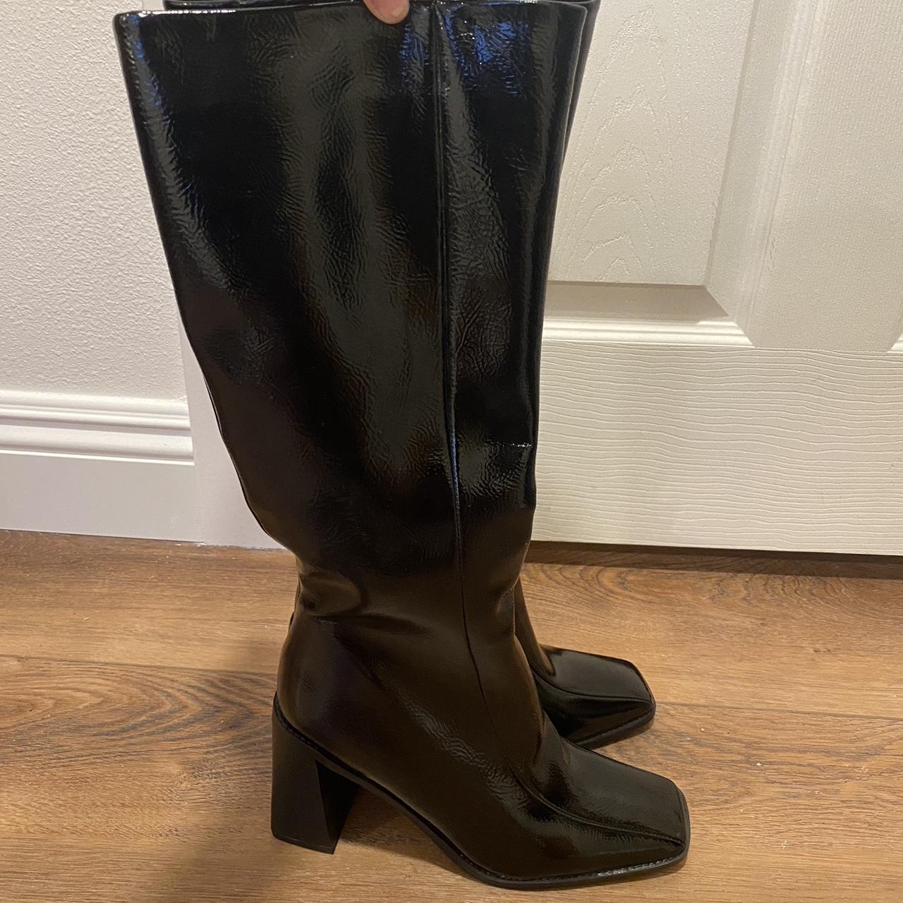 Princess Polly Women's Black Boots Depop