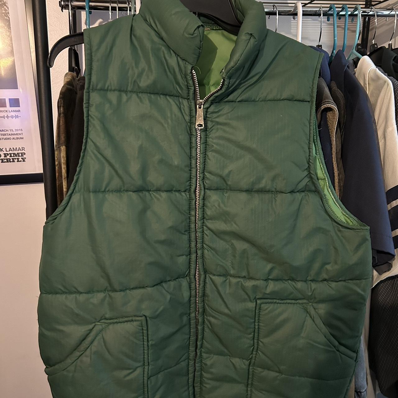 Vintage late 80’s puffer vest, no size tags but... - Depop