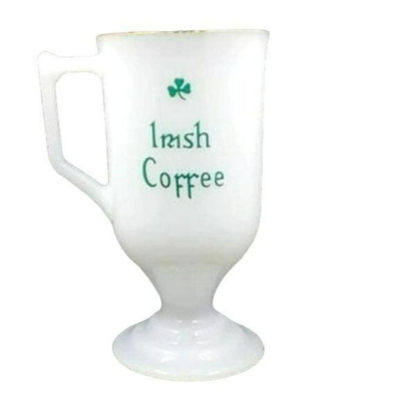 Vintage Irish Coffee Footed Mug Milk Glass Coffee Depop