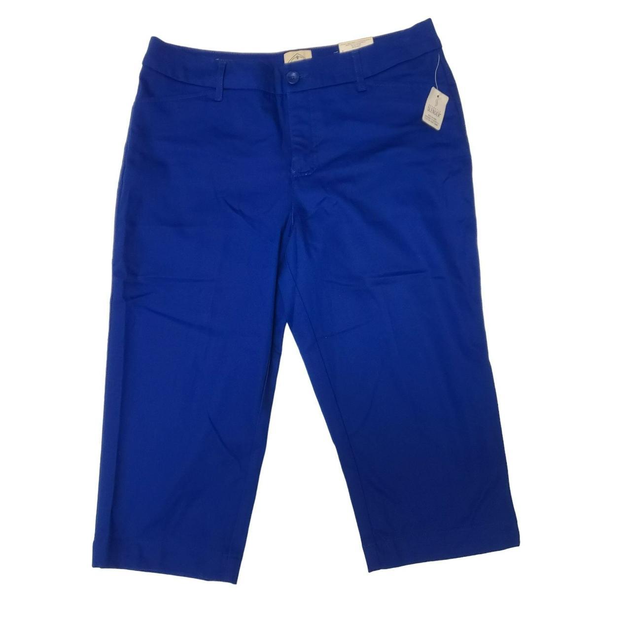 St. John's Bay Crop Pants Secretly Slender Bold Blue... - Depop