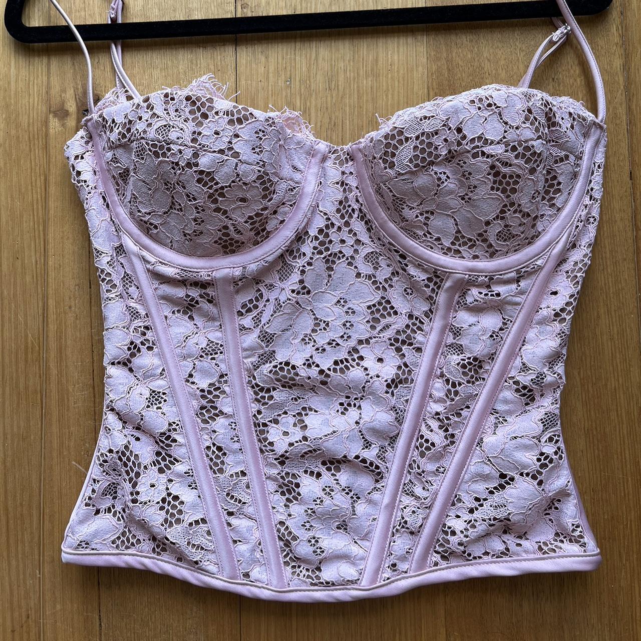 House of CB Women's Pink Corset Depop