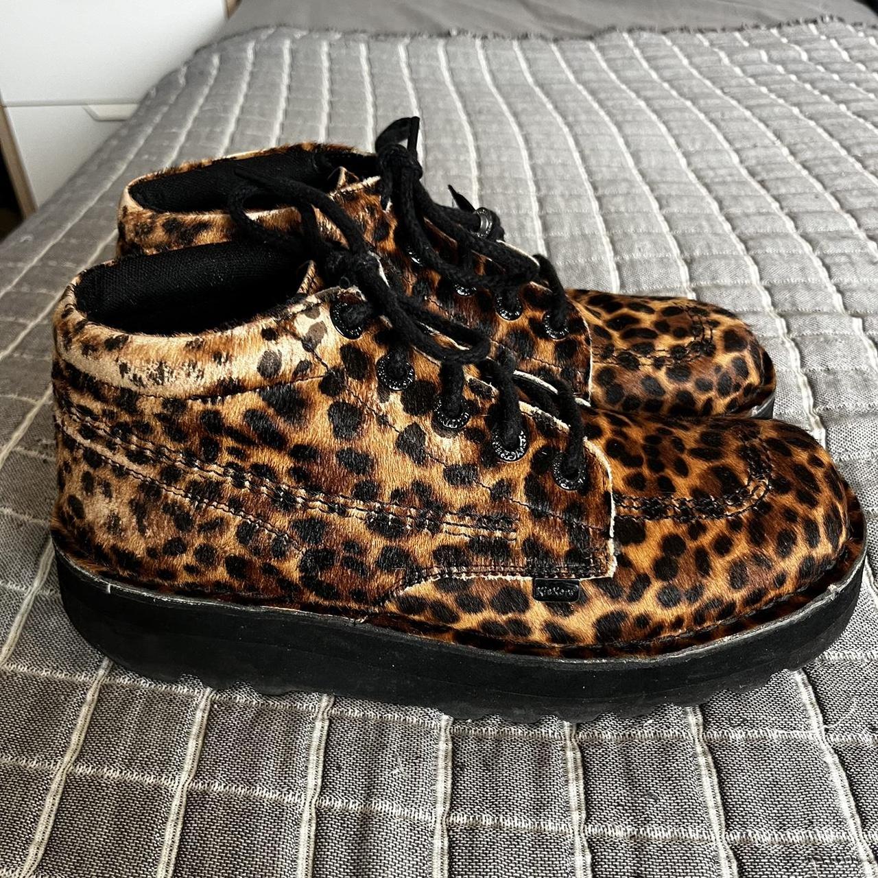 kickers leopard print boots