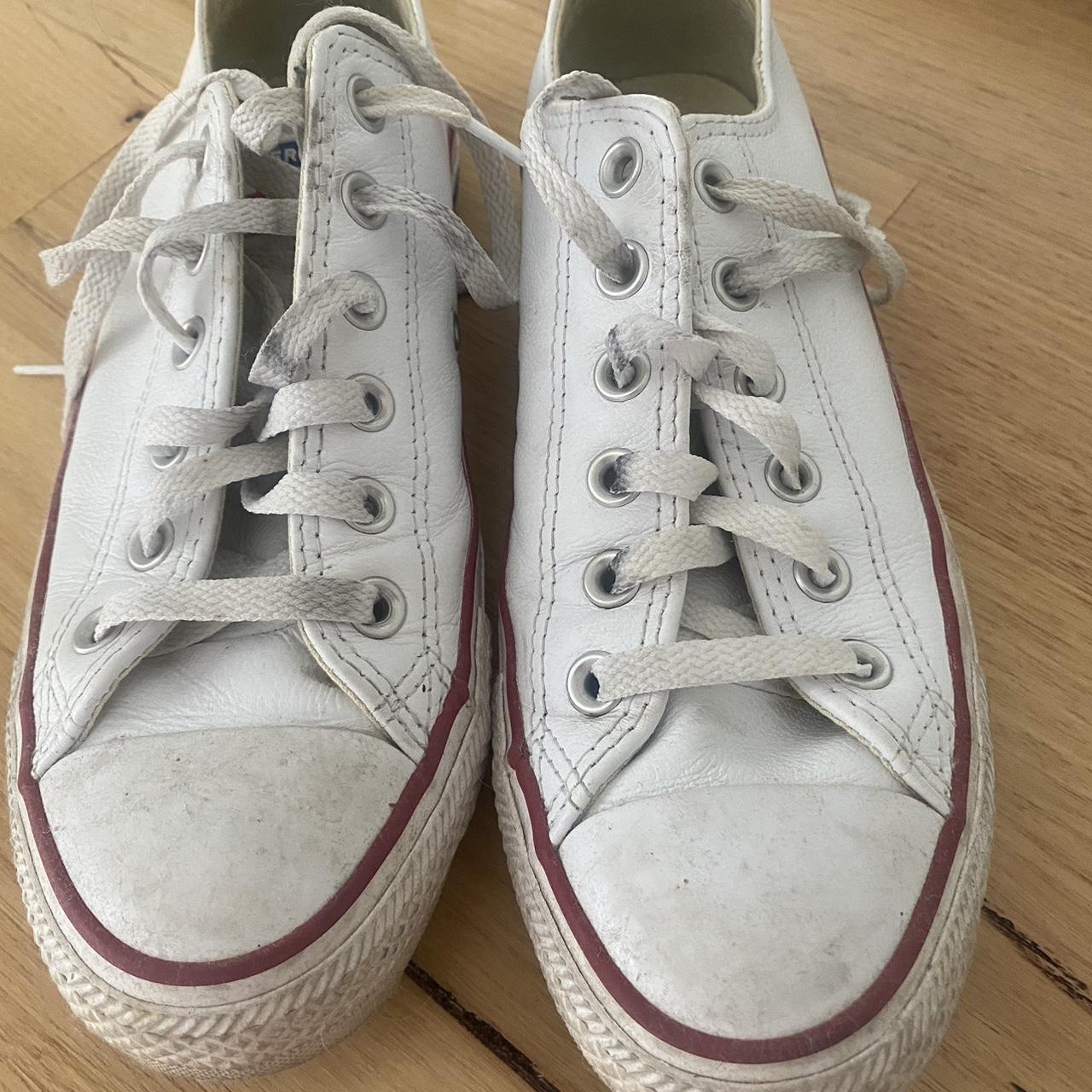White leather converse very new arrivals