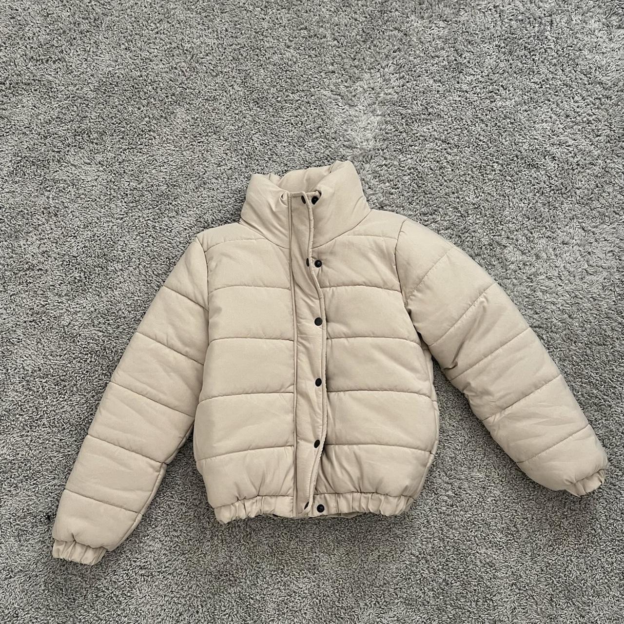 Boohoo Women's Cream and Tan Jacket Depop