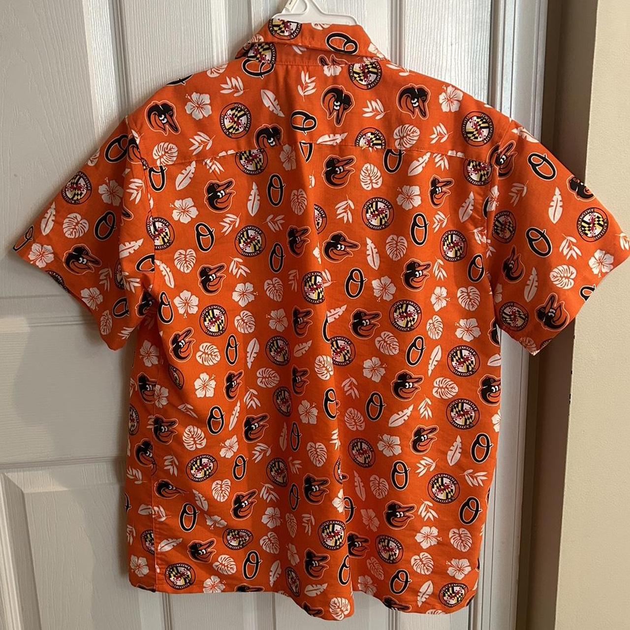 Baltimore Orioles Hawaiian Button Up Shirt The Elevin Group Orange Medium