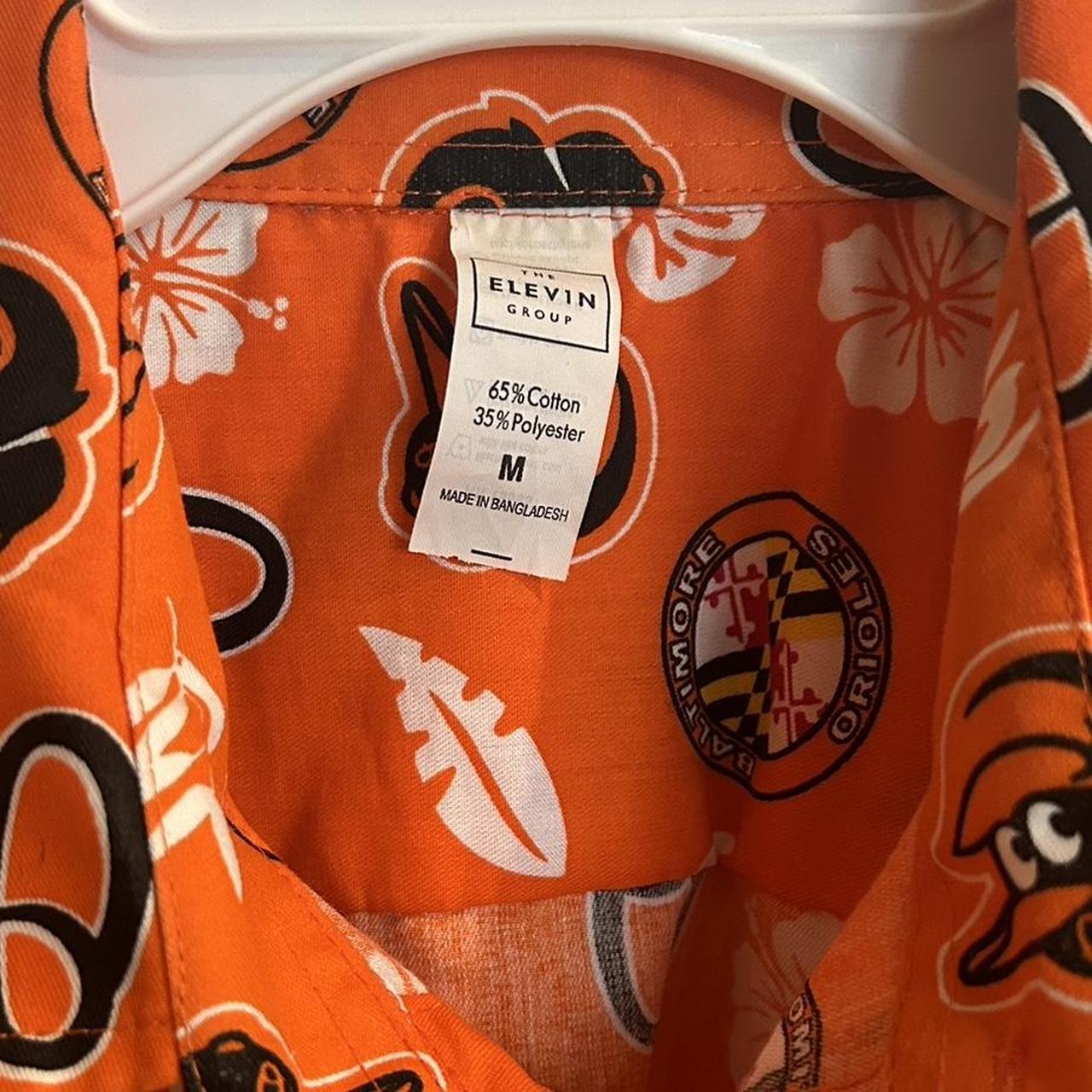 Baltimore Orioles Hawaiian Button Up Shirt The Elevin Group Orange Medium
