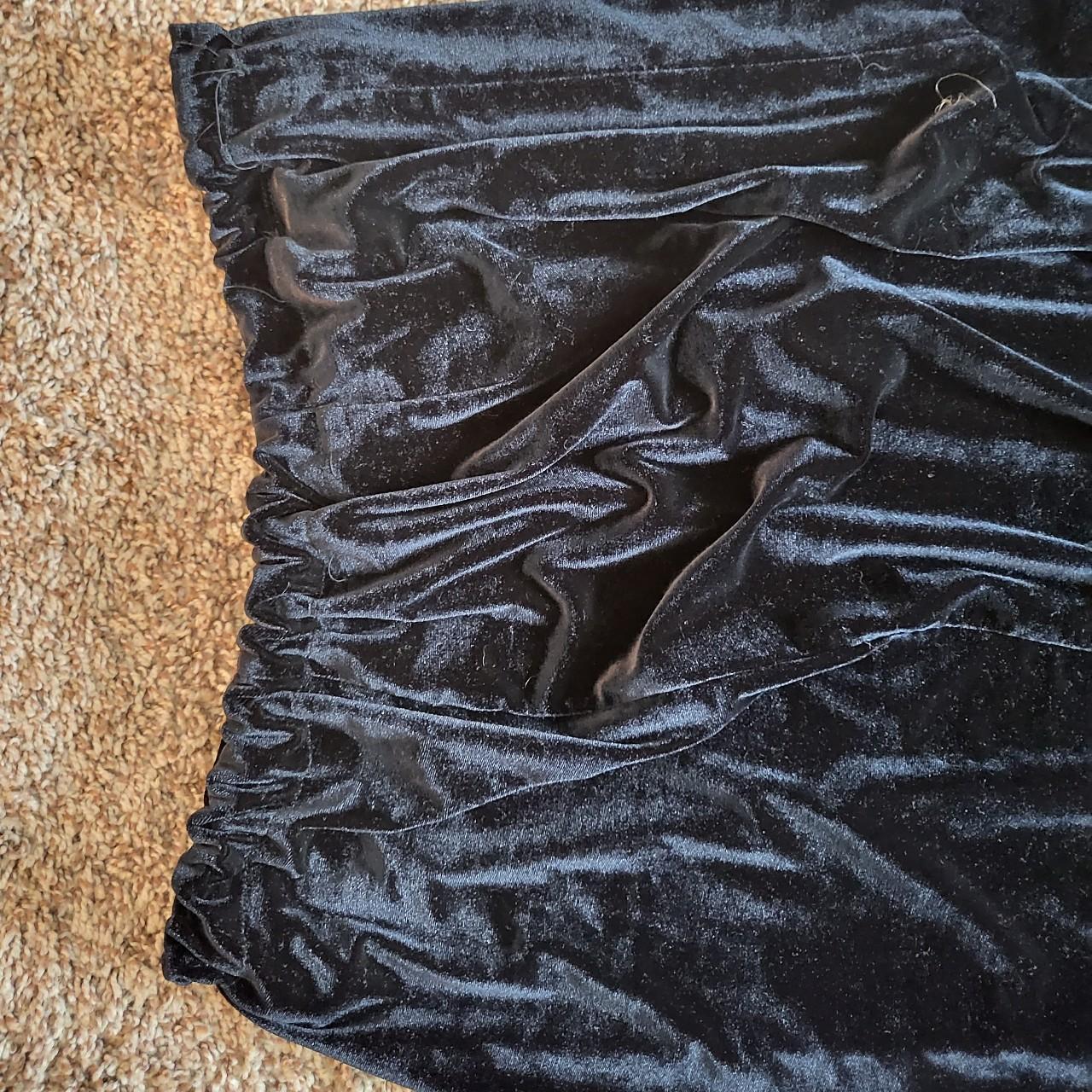 Long black velvet skirt. No label, looks handmade.... - Depop