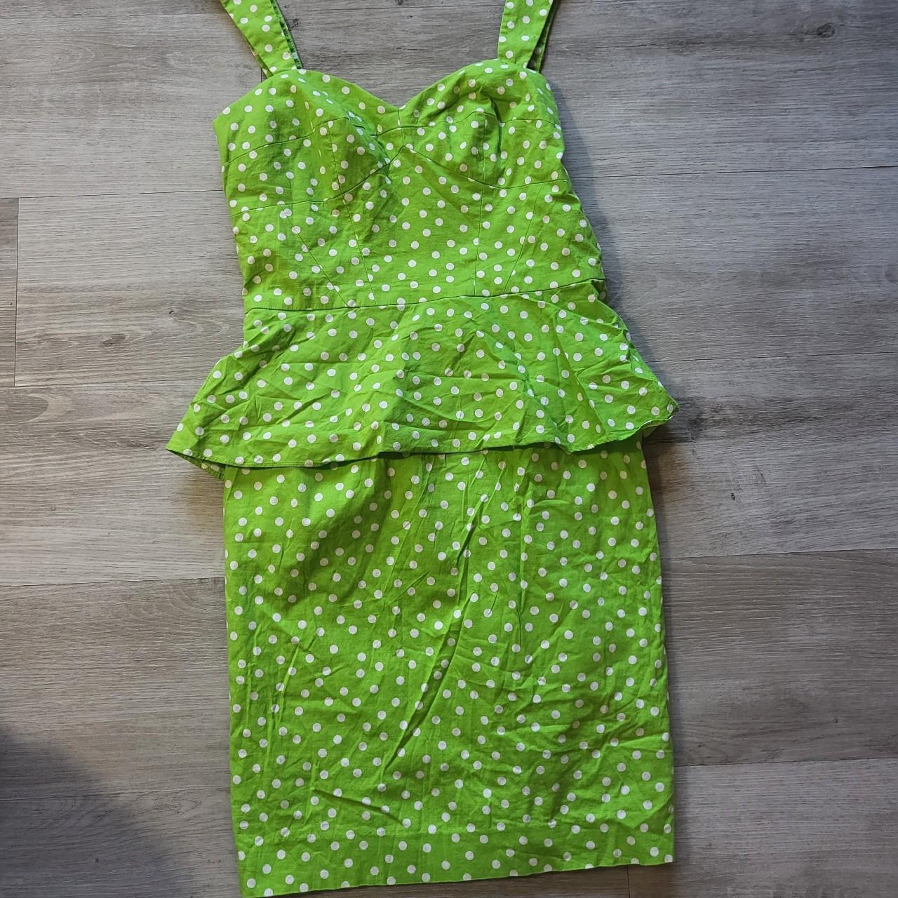 Y2k Betsey Johnson size 4 dress. Lime green with... Depop