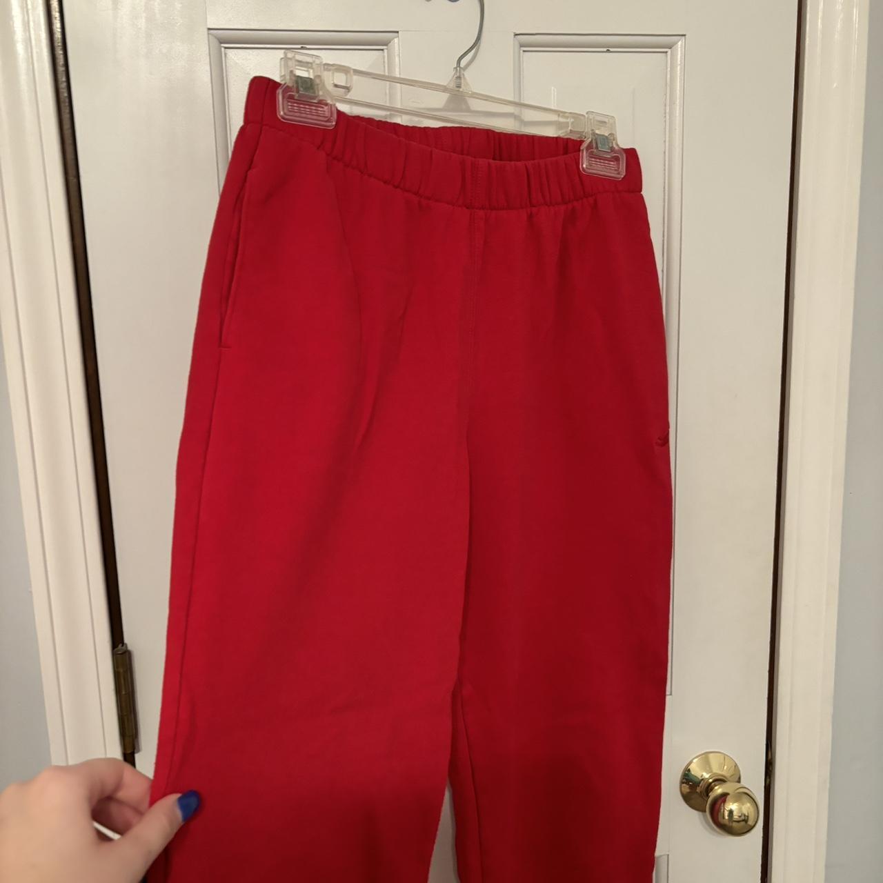 Red sweatpants by hollister perfect for casual wear. Depop