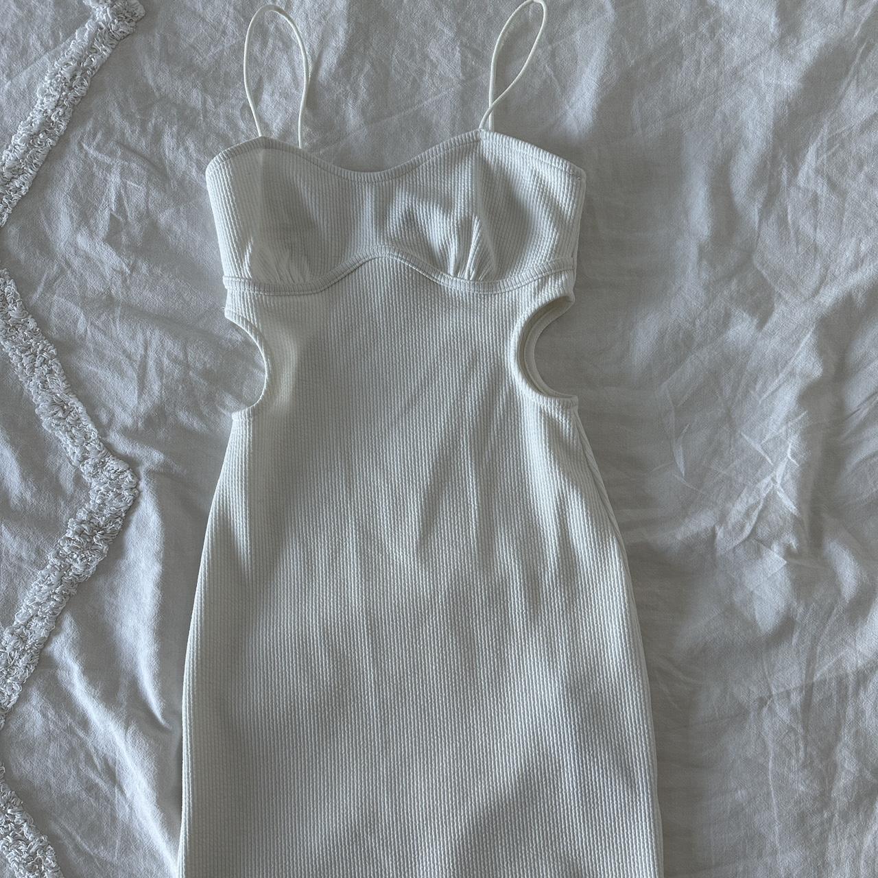Bershka white maxi dress, skims dupe. Worn once in - Depop