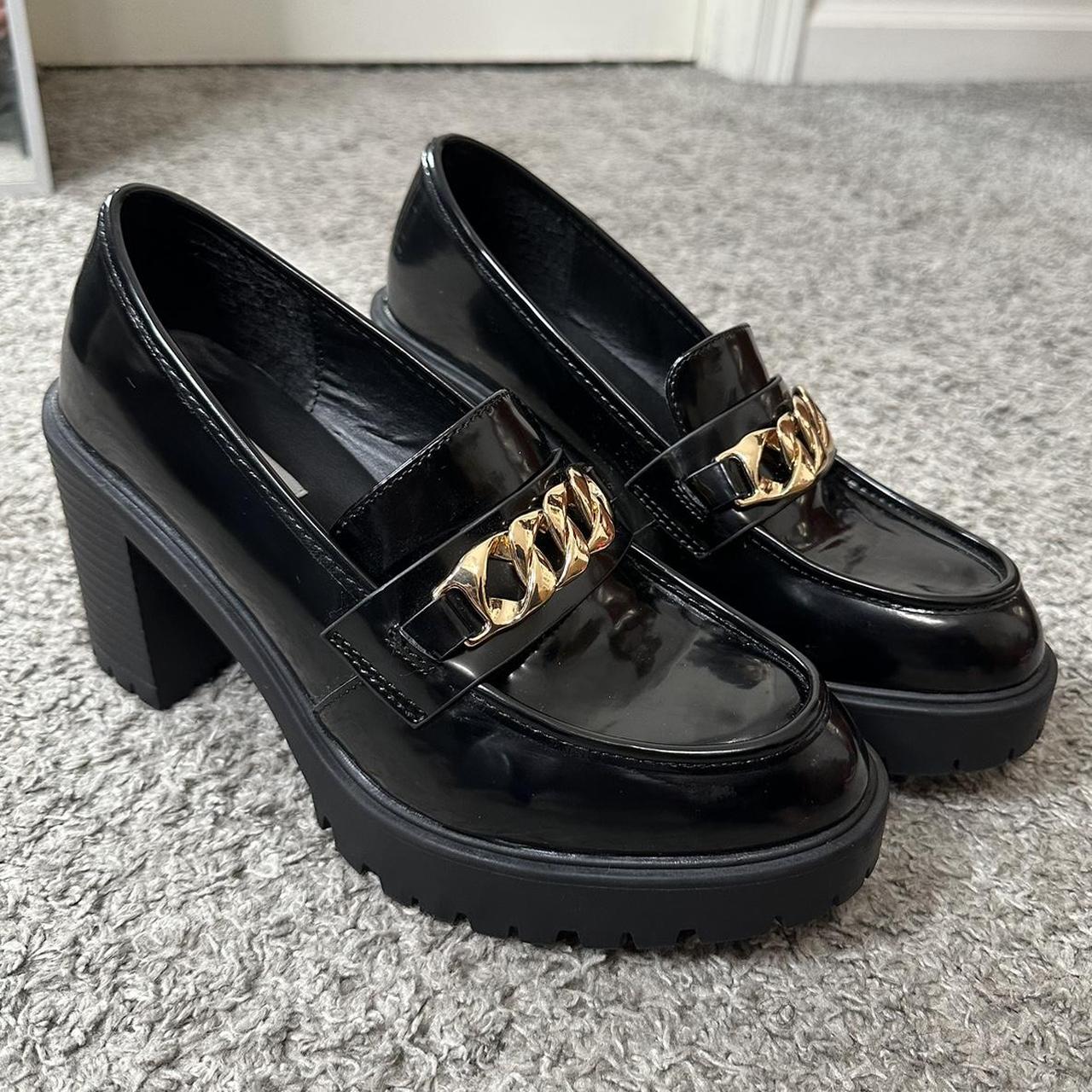 Steve madden patent leather platform loafers Depop