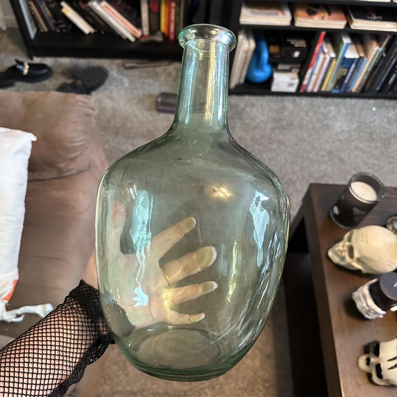 Clear glass jug vase Depop