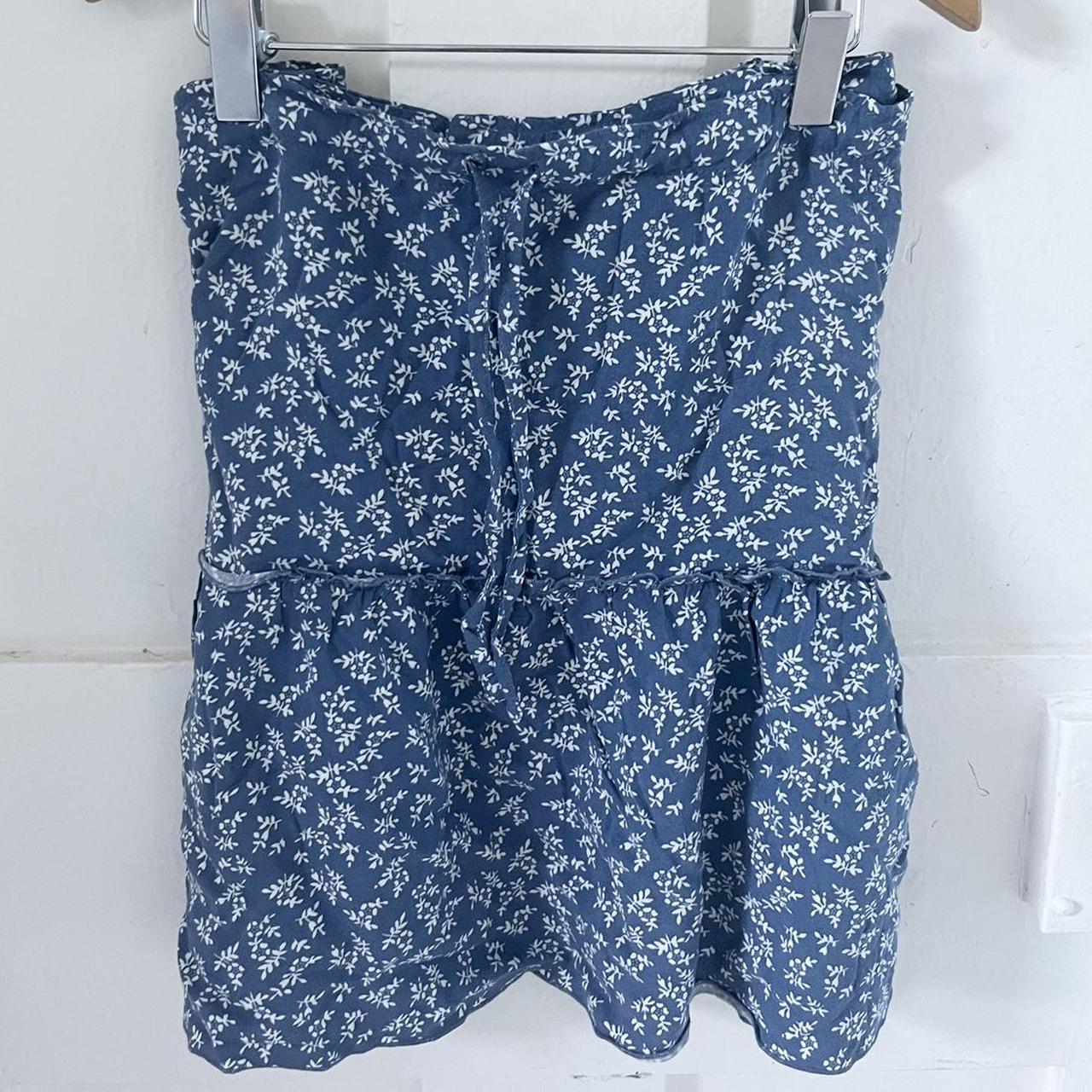 brandy melville blue floral “kenzo” skirt adjustable... Depop