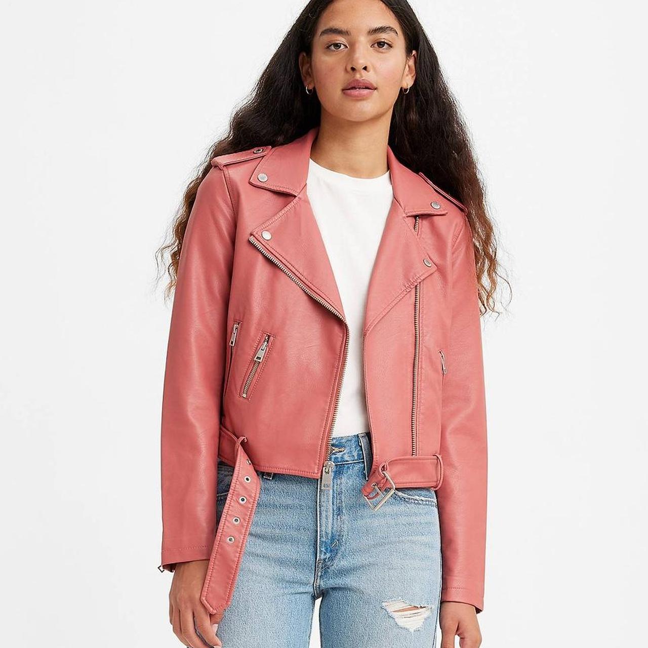 Bubblegum Pink Levis Faux Leather Moto Jacket 🩷