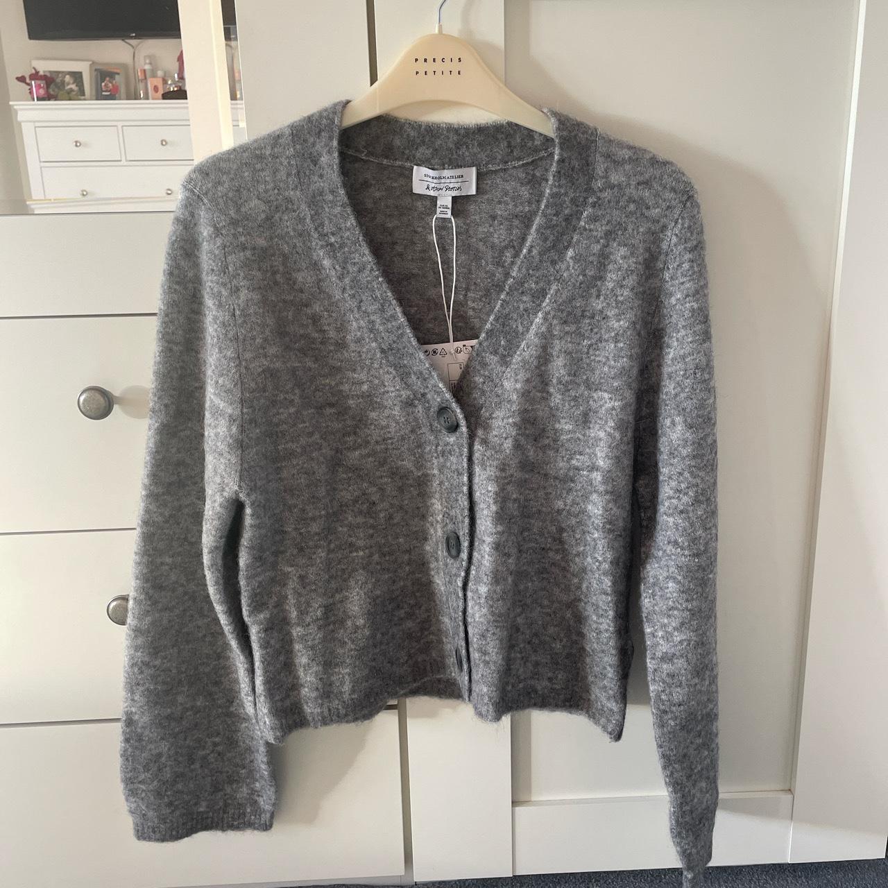 Current season grey cardigan Cropped Not open to... - Depop