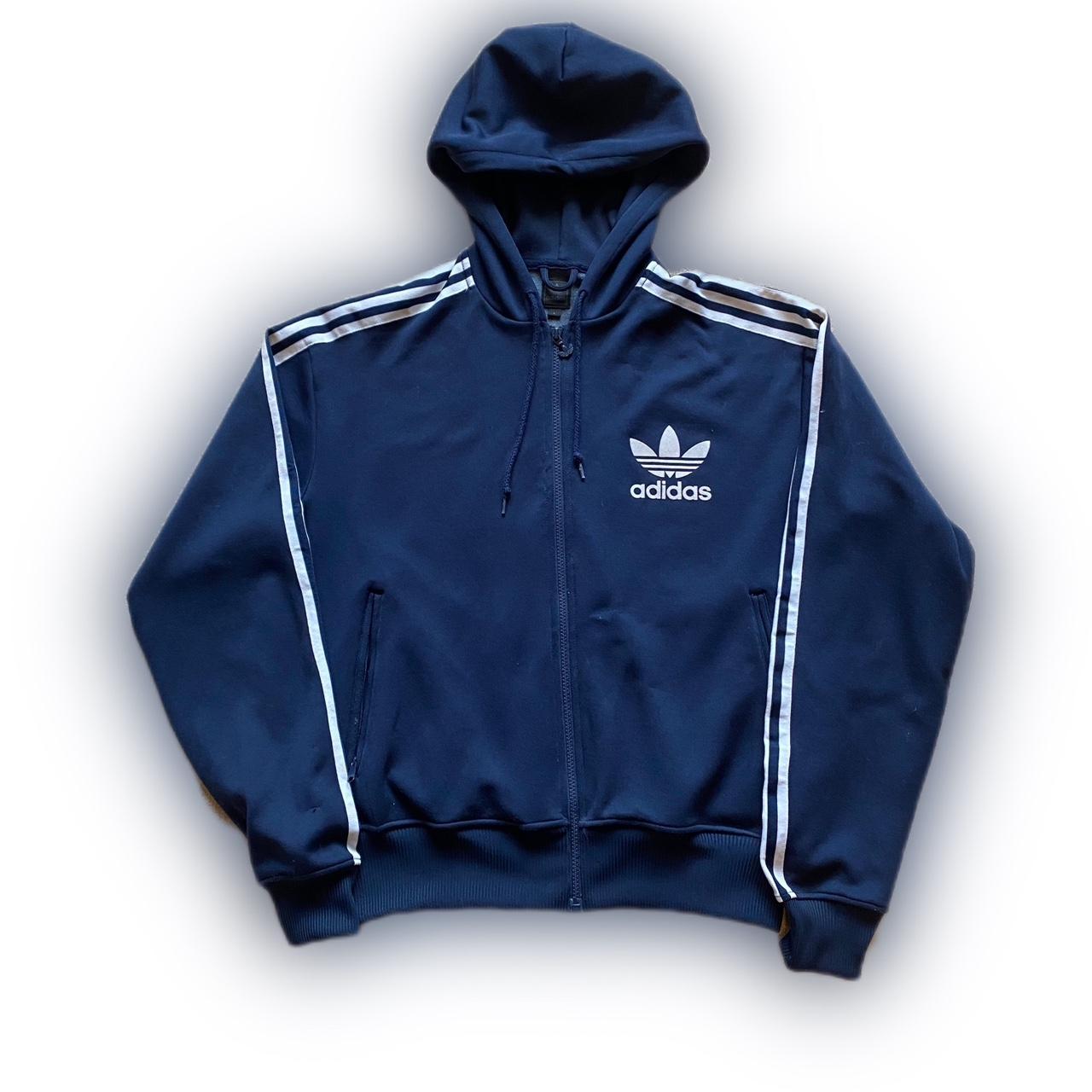 ADIDAS Track Zip Up in navy - Size L (as... - Depop