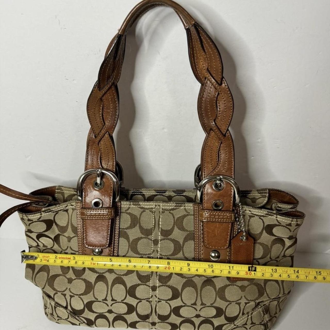 Coach - 2008 Y2K Retro Coach -12469 Signature store Brown Khaki Shoulder Bag