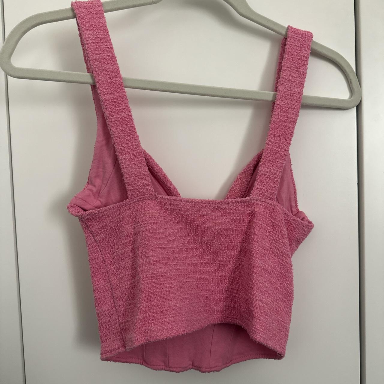 Zara Women's Pink Corset Depop