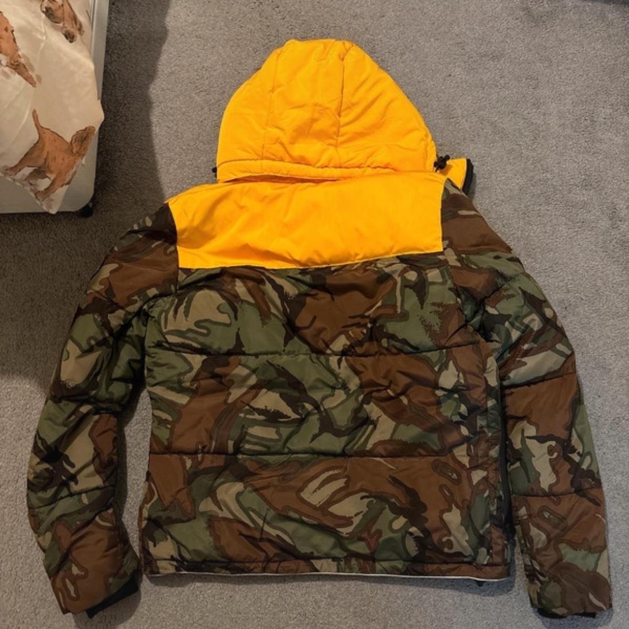 Mens Jackets Yellow Camo Puffer Jacket Superdry Men's Puffer