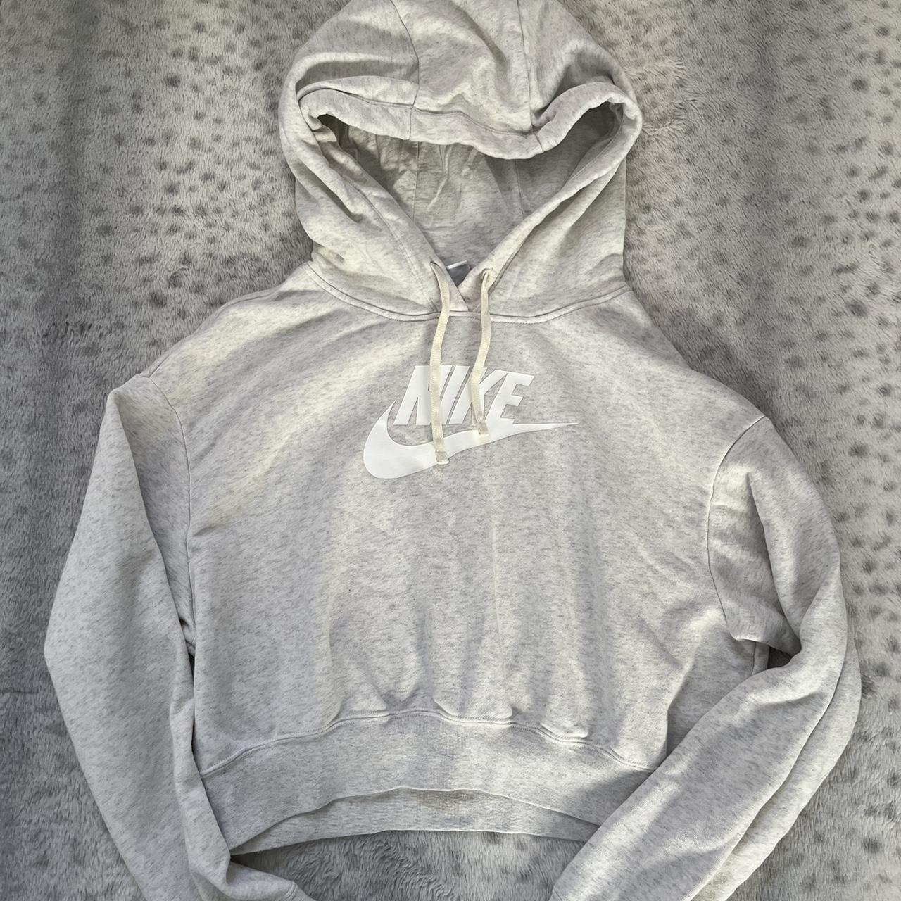 nike cropped jumper grey