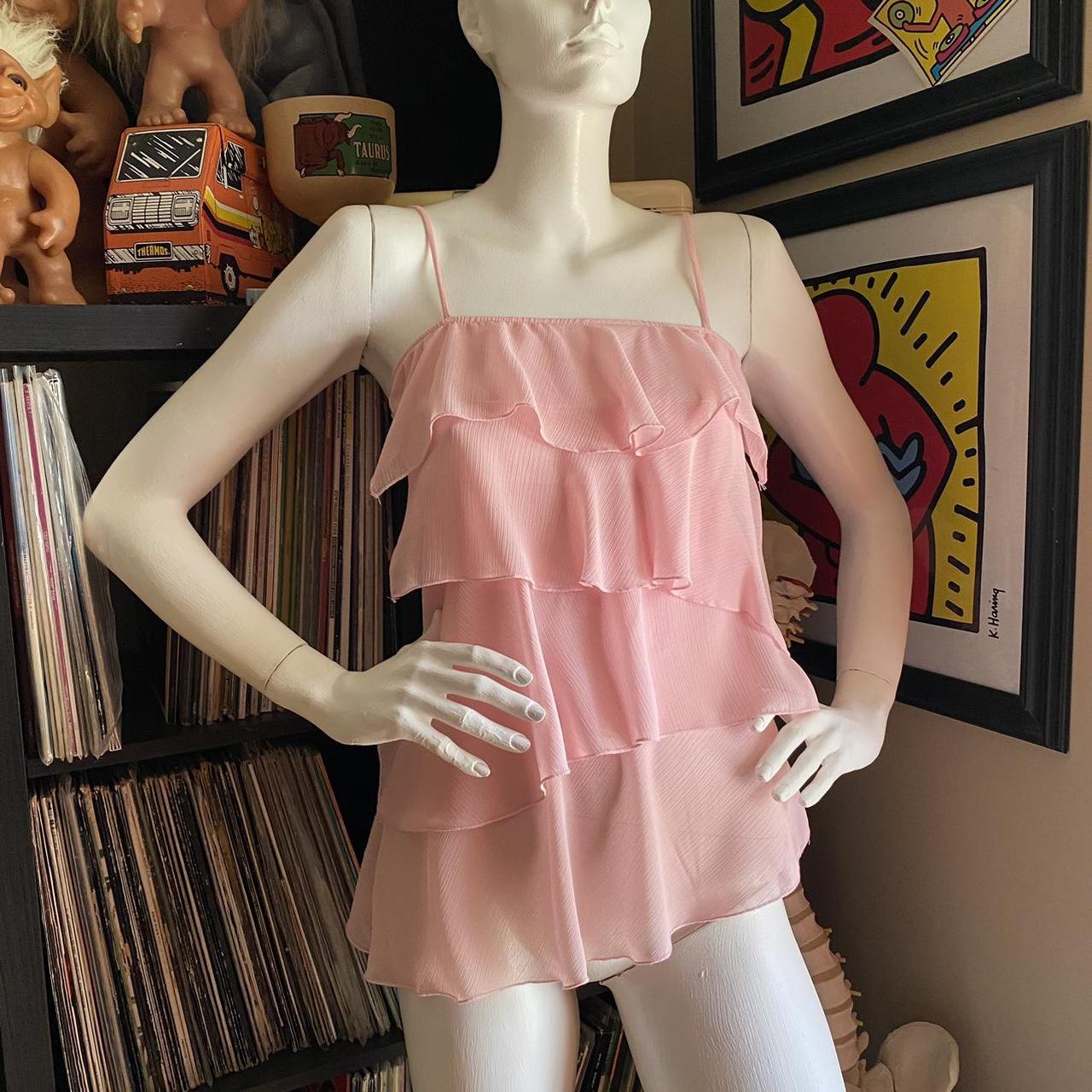 90s y2k bubblegum pink asymmetrical cami top...