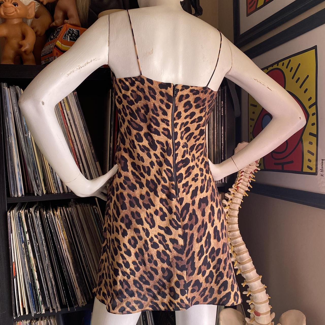 ALICE OLIVIA leopard print sexy slip dress. Black Depop