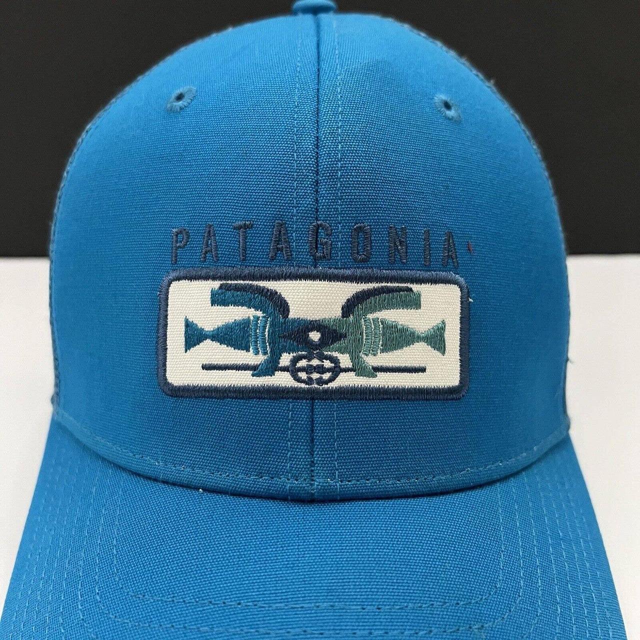 Patagonia Flying Fish Trident Trucker Hat Cap Mesh Back Snapback Green Blue  
