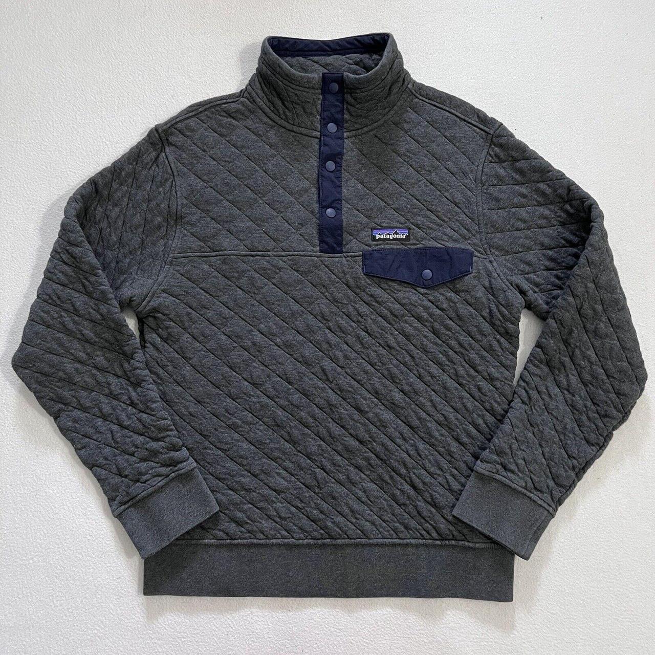 Patagonia Men Gray Navy Blue Organic Cotton Quilt. Depop