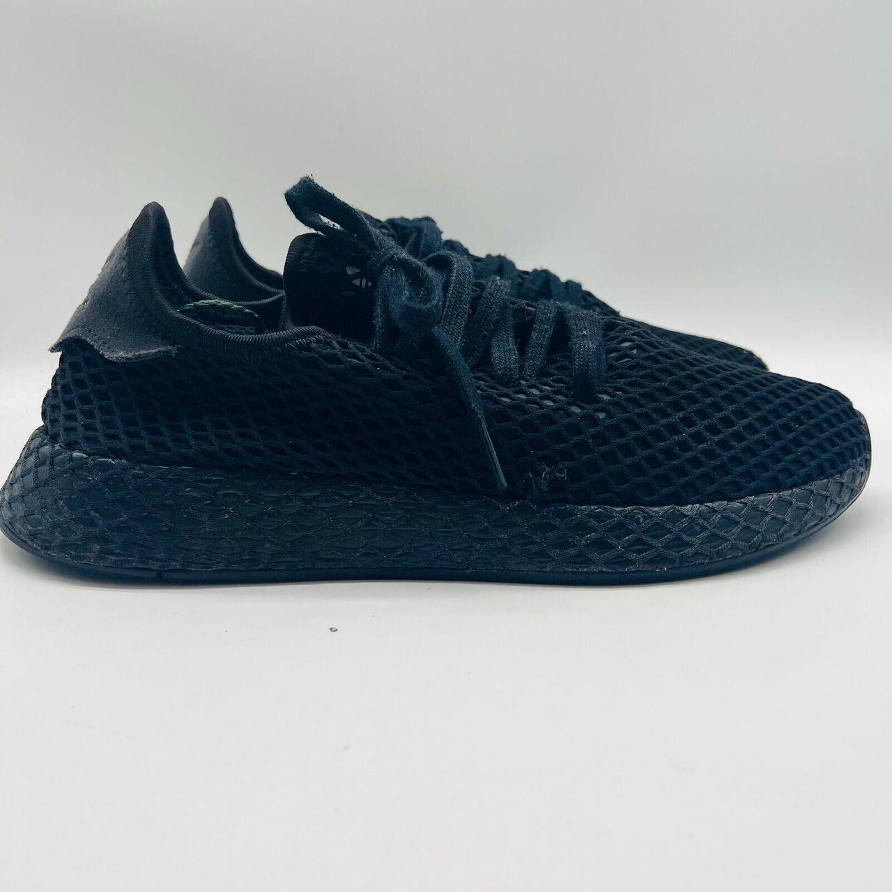 Adidas Deerupt Mens 8.5 Triple Black Lace Up Rubber