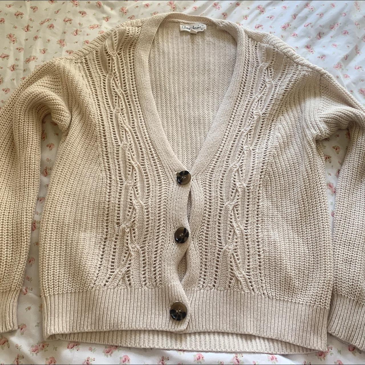 Cream color cardigan #knit #cardigan #cream #coquette - Depop
