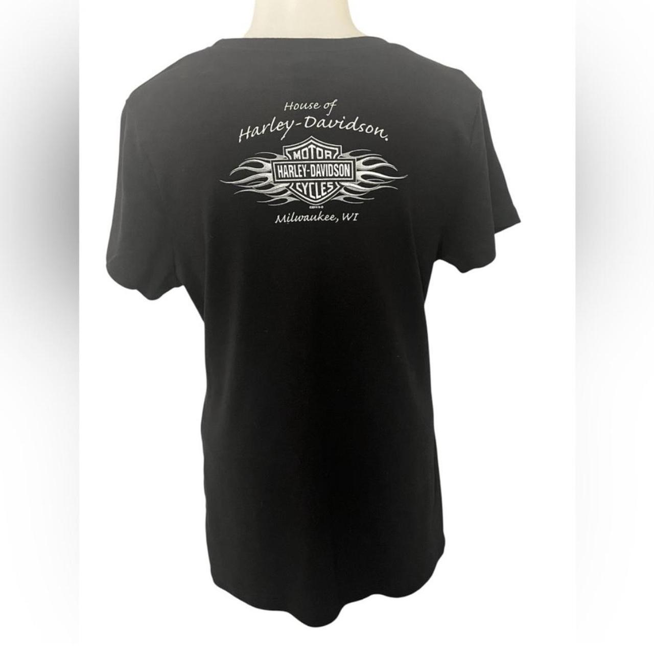 Harley Davidson Women's T-shirt - Black - L – Y2K… - image 2