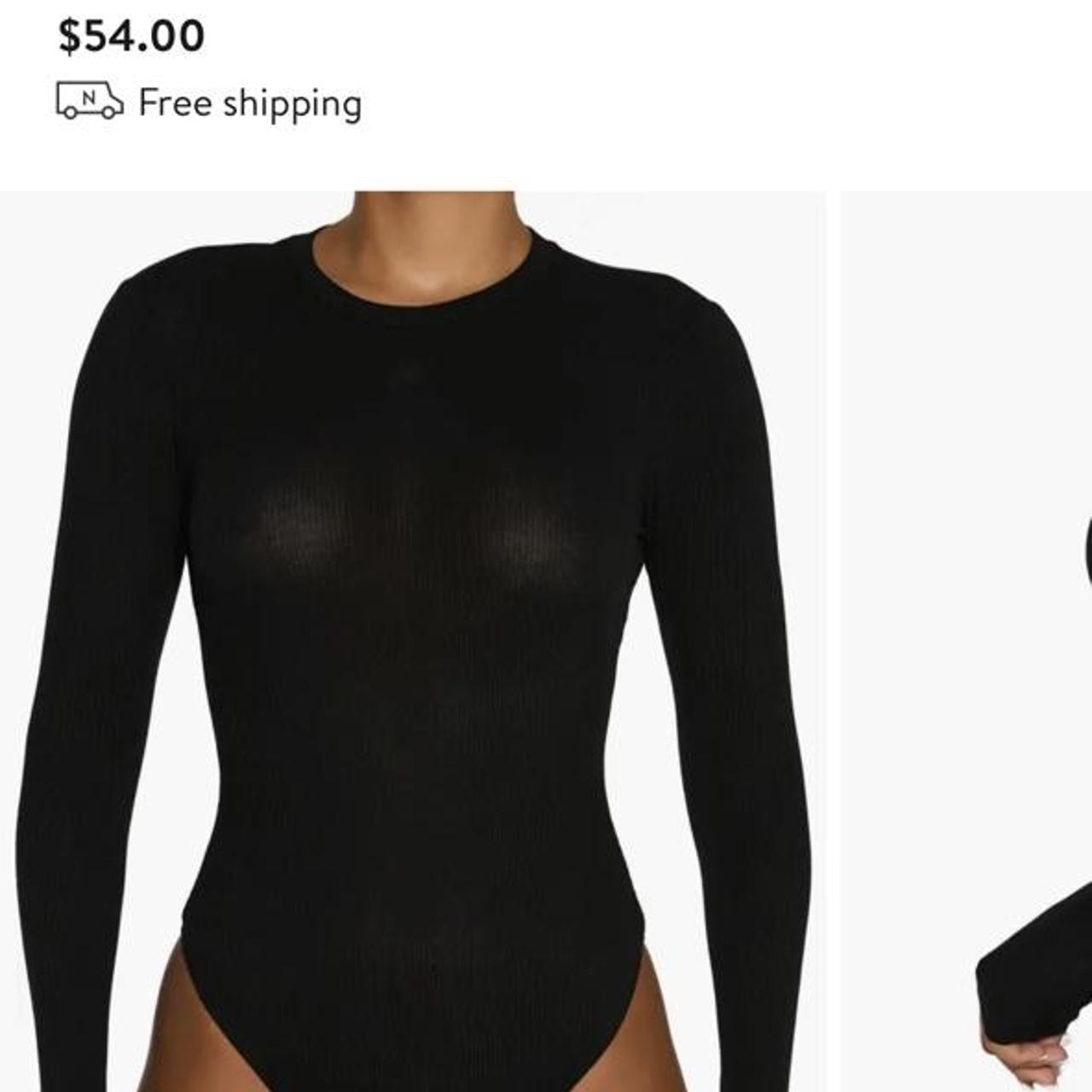 Nordstrom “naked wardrobe” long sleeve bodysuit. A - Depop