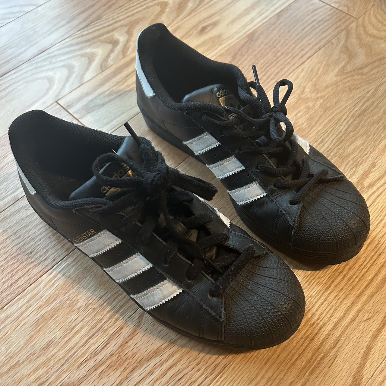 Adidas Black Superstar Skate Shoes Size US M... Depop