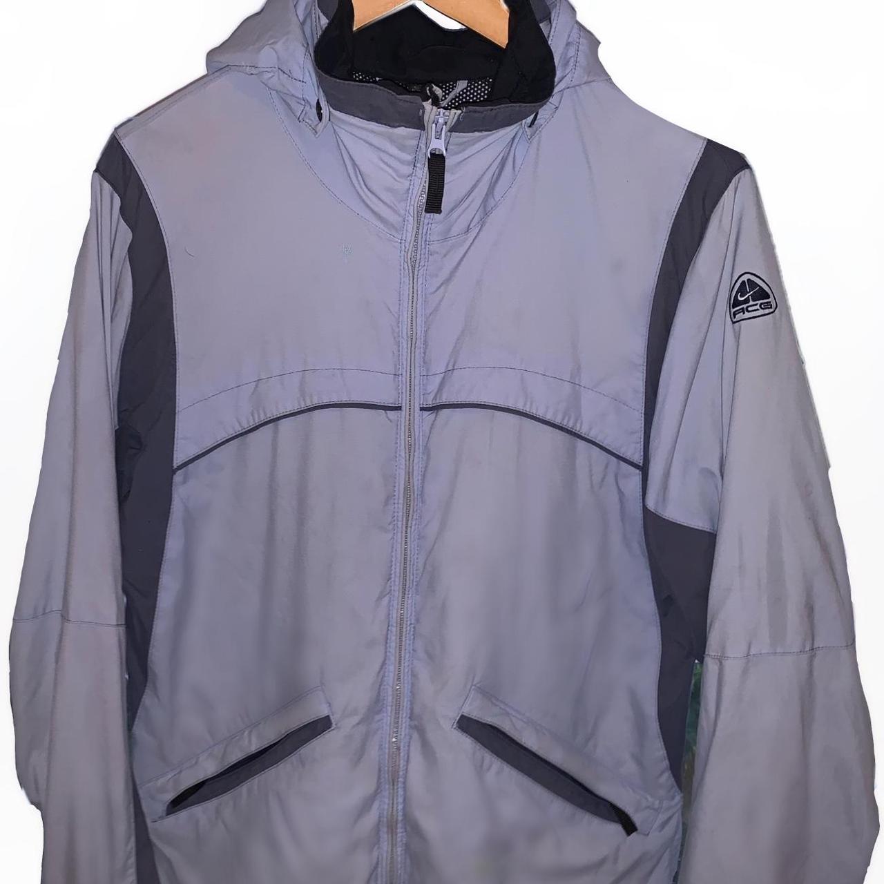 Nike acg light blue jacket. It has been worn a fair... Depop
