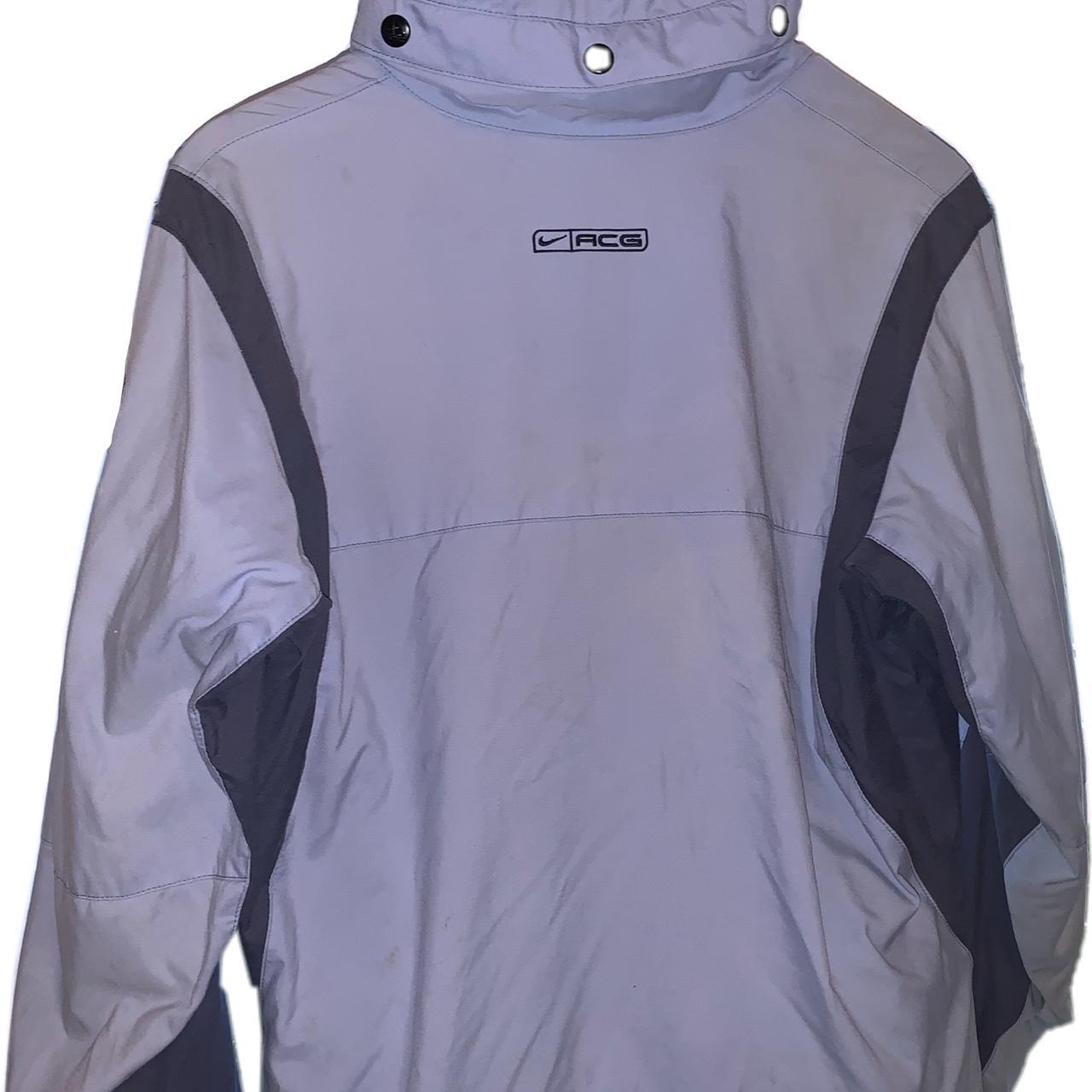 Nike acg light blue jacket. It has been worn a fair... Depop