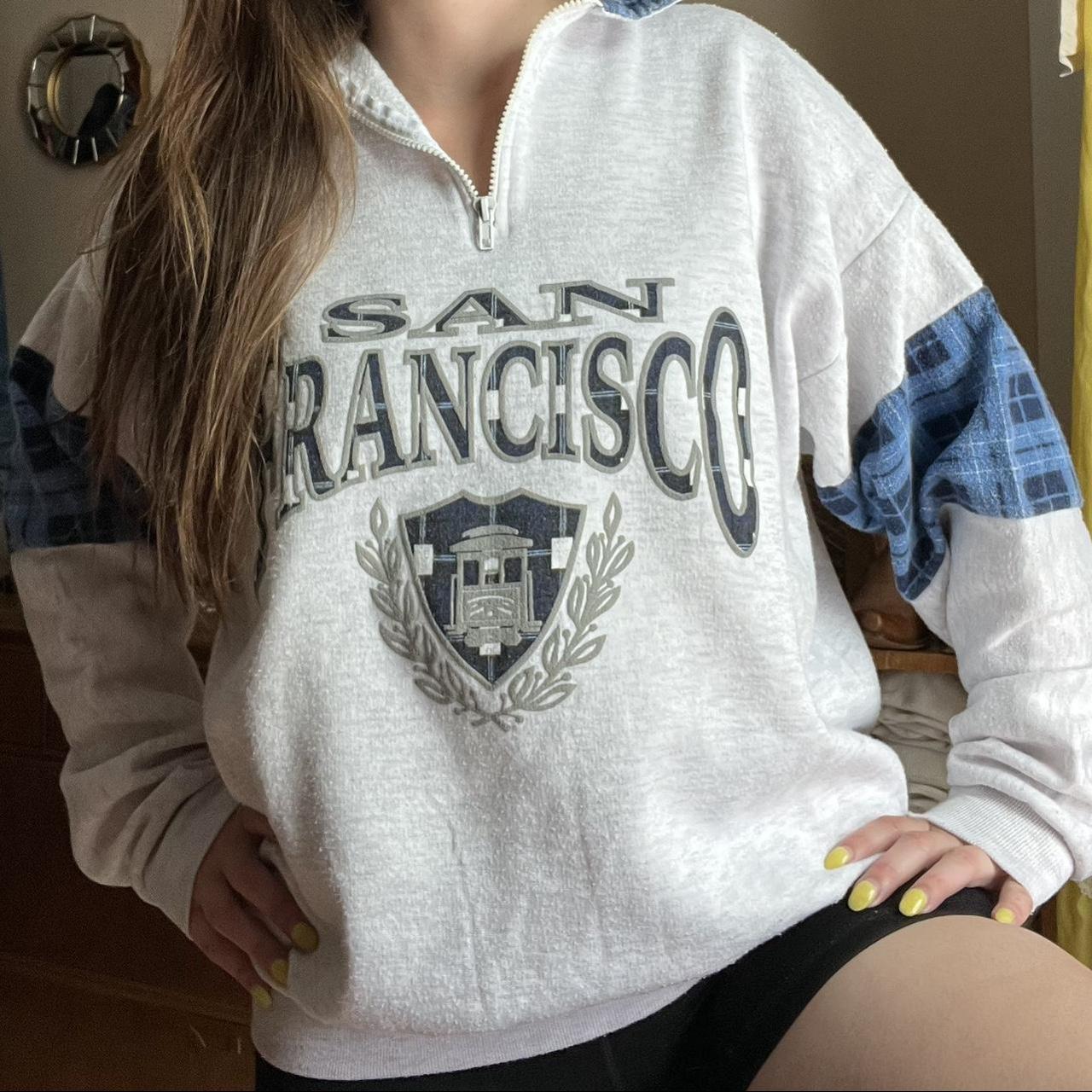 Vintage San Francisco Giants hoodie, grey San - Depop