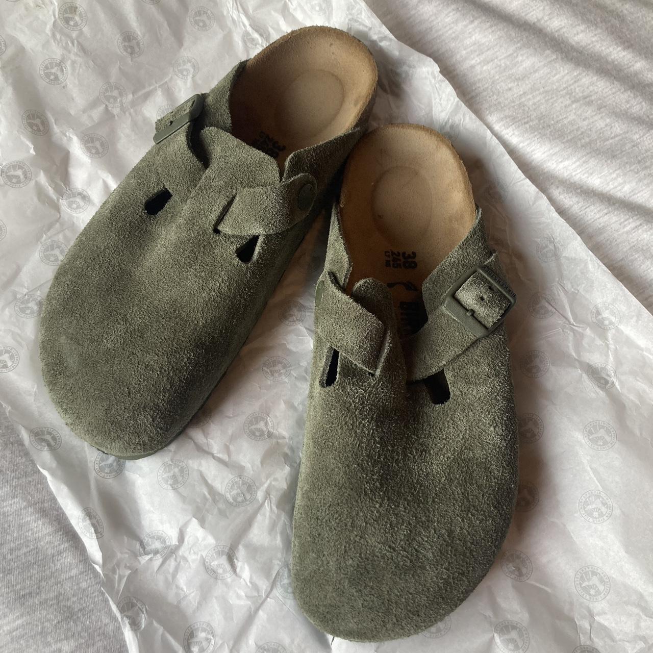 Birkenstock Boston Suede Leather Clogs In Color Depop   P0 