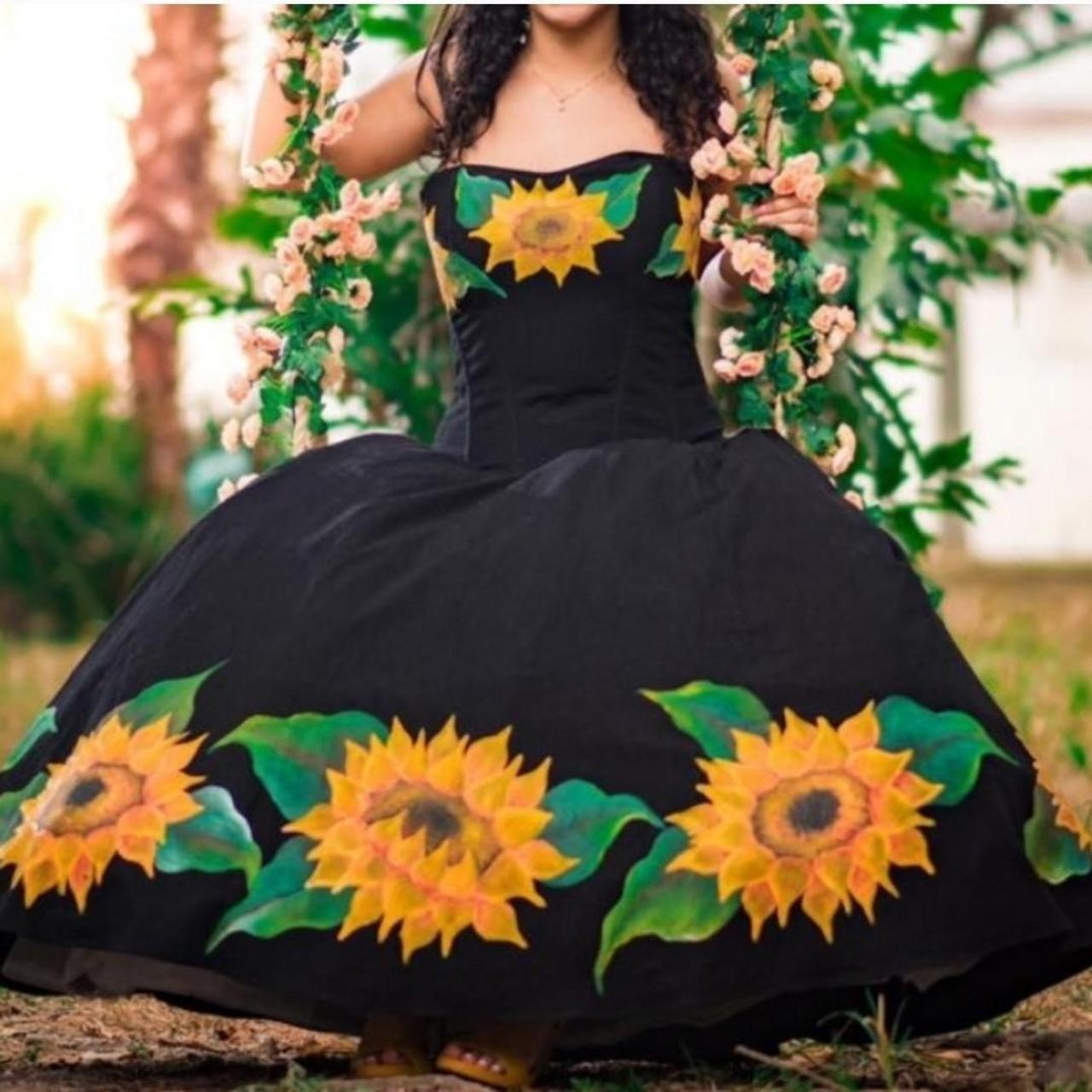 PROM QUINCEANERA HAND PAINTED dress Adjustable